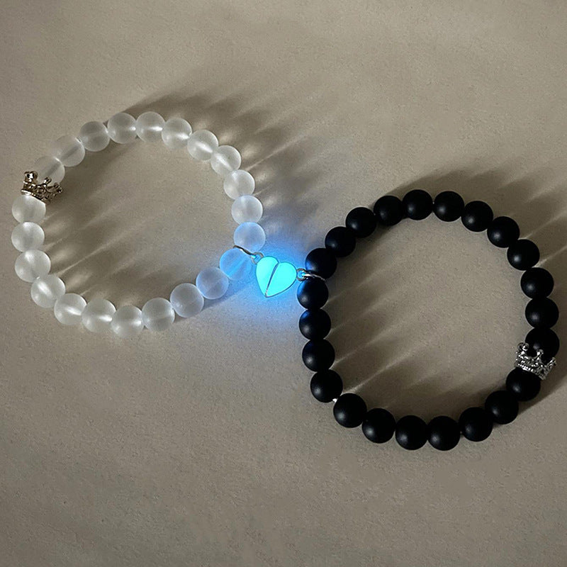 2pcs Handmade Crown Beaded Charms Bracelet