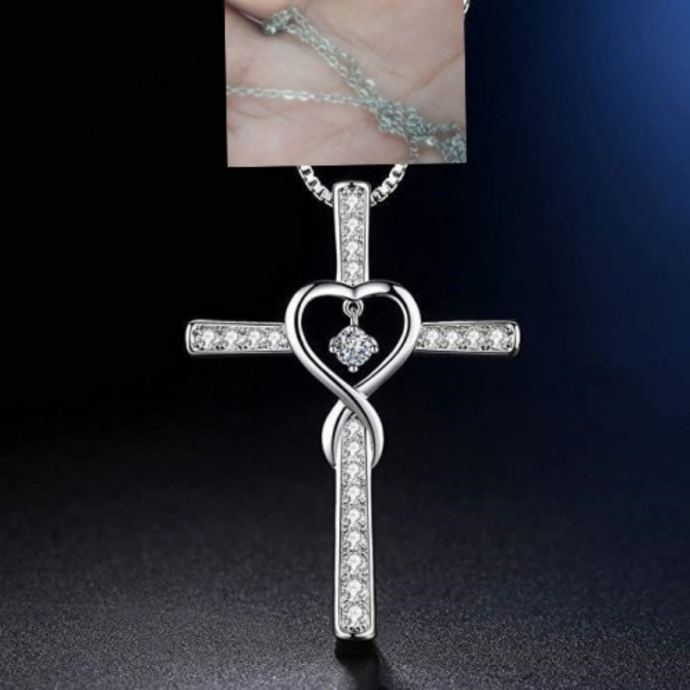 Cross Birthstone Crystal Pendant Necklace