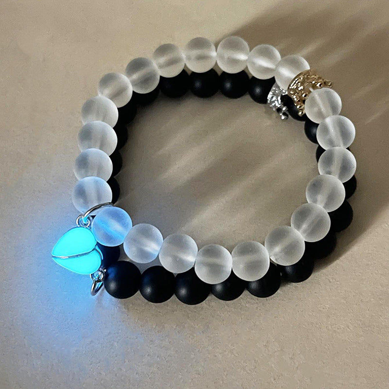 2pcs Handmade Crown Beaded Charms Bracelet